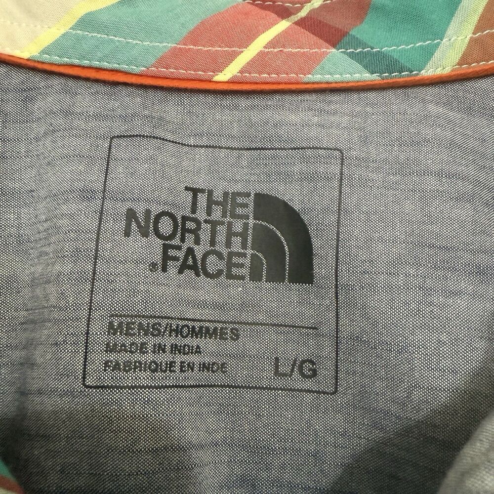 The North Face Multi Plaid Short Sleeve Button Up Shirt Cotton Blend L - Picture 6 of 8
